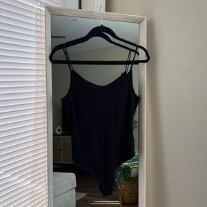 NWT H&M Black Ribbed Low-Back Scoop-neck Bodysuit